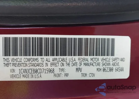 2012 Jeep Compass Latitude from USA, damaged, VIN 1C4NJCEB0CD715968